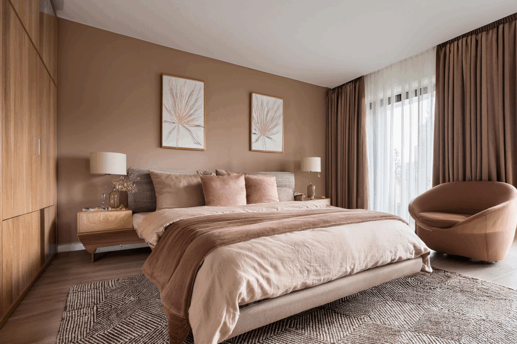 Mocha Mousse en interiores